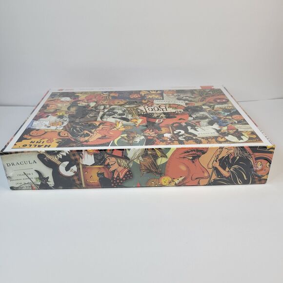 Seesaw Boo Happy Halloween 1000pc Jigsaw Puzzle Retro Vtg Style Collage Art Cats - Picture 8 of 11